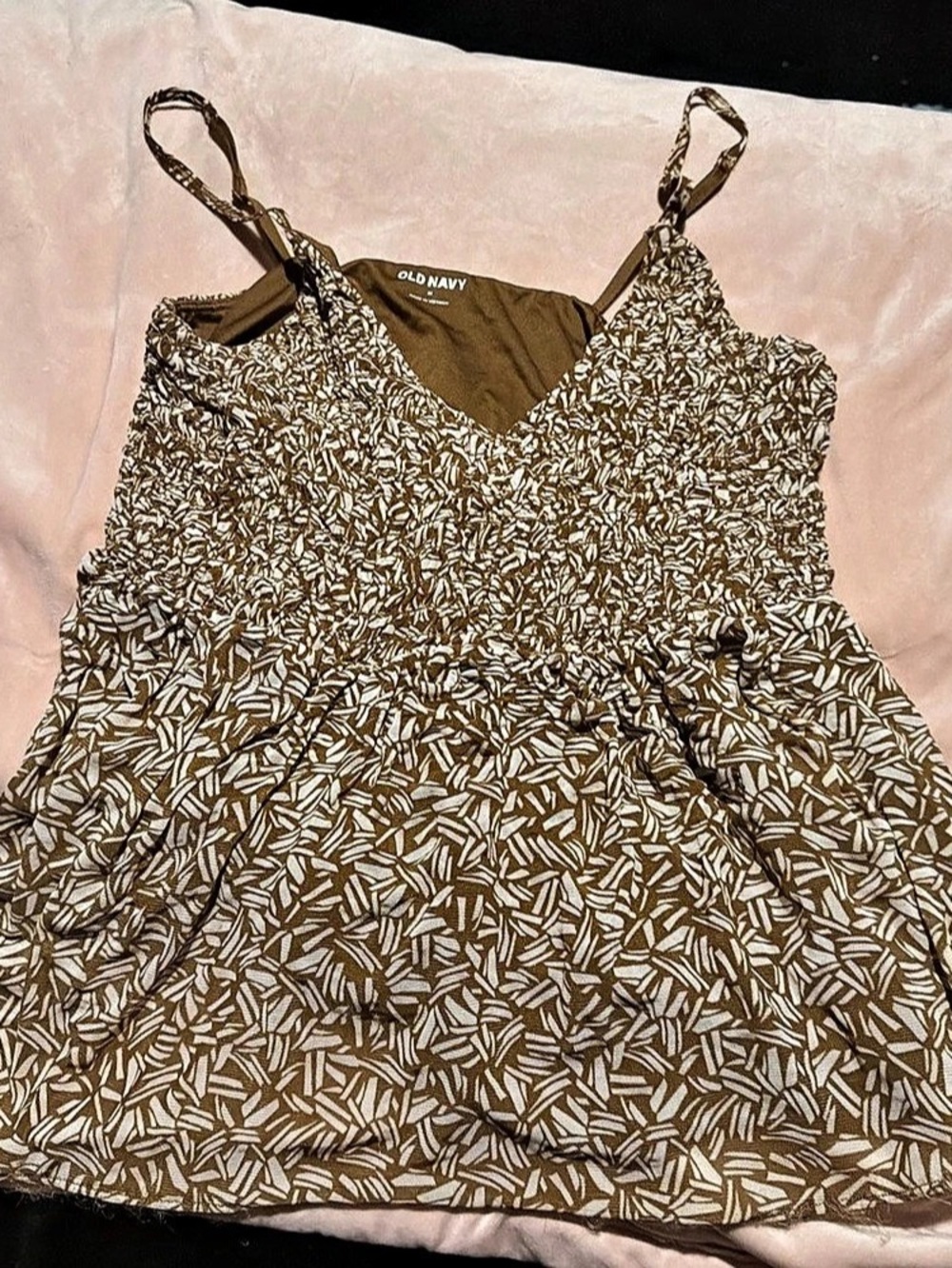 Old Navy Printed Camisole in Brown & White Like New